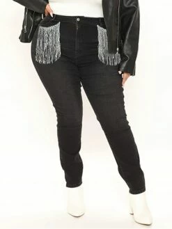 Women's Jeans Slim Pants Trousers Full Length Fashion Streetwear Street Daily Black Dark Blue S M Fall Winter -LIGHTINTHEBOX Shop gaxgcr1693986762546