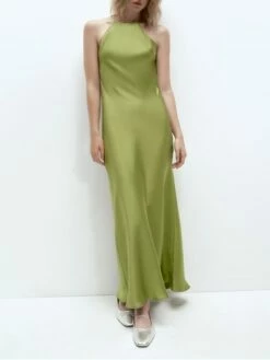 Women's Prom Dress Party Dress Satin Dress Midi Dress White Green Sleeveless Pure Color Backless Spring Fall Winter Spaghetti Strap Fashion Evening Party Wedding Guest Vacation 2023 S M L -LIGHTINTHEBOX Shop gdkzsz1691745618082