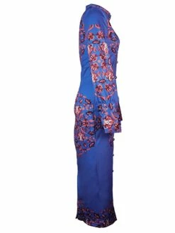 Women's Shirt Dress Casual Dress Bodycon Midi Dress Outdoor Office Daily Polyester Fashion Romantic Stand Collar Button Print Long Sleeve Summer Spring Fall 2023 Slim Blue Khaki Floral S M L XL 2XL -LIGHTINTHEBOX Shop gdxqqn1689227633351