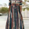 Women's Casual Dress Summer Dress Print Dress Stripe Button Pocket Crew Neck Midi Dress Active Fashion Outdoor Daily Half Sleeve Regular Fit Blue Summer Spring S M L XL XXL 2 Women's Casual Dress Summer Dress Print Dress Stripe Button Pocket Crew Neck Midi Dress Active Fashion Outdoor Daily Half Sleeve Regular Fit Blue Summer Spring S M L XL XXL -LIGHTINTHEBOX Shop gfbpej1685933287526