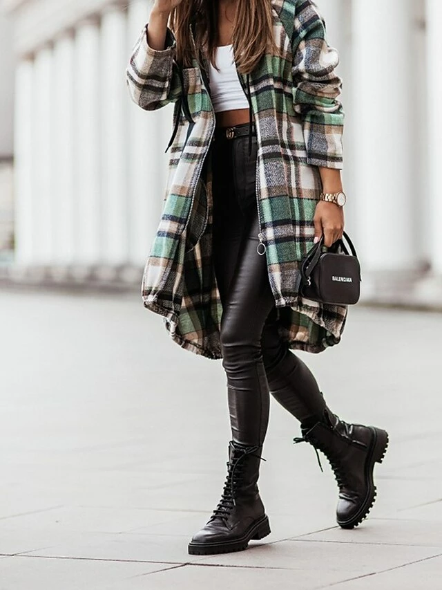 Women's Casual Dress Plaid Dress Spring Dress Midi Dress Zipper Date Going Out Weekend Active Fashion Hooded Long Sleeve 2023 Loose Fit Black Red Green Color S M L XL XXL Size 13 Women's Casual Dress Plaid Dress Spring Dress Midi Dress Zipper Date Going Out Weekend Active Fashion Hooded Long Sleeve 2023 Loose Fit Black Red Green Color S M L XL XXL Size - Image 11