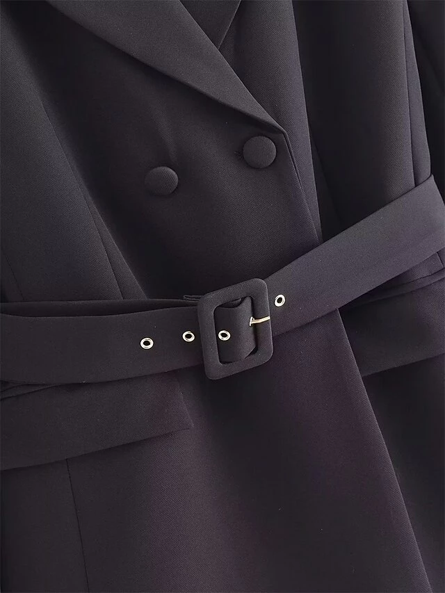 Women's Work Dress Blazer Dress Semi Formal Dress Fashion Office Daily Workfashion Mini Dress Button Pocket Shirt Collar Long Sleeve Plain Loose Fit Black Green Fall S M L 11 Women's Work Dress Blazer Dress Semi Formal Dress Fashion Office Daily Workfashion Mini Dress Button Pocket Shirt Collar Long Sleeve Plain Loose Fit Black Green Fall S M L - Image 9