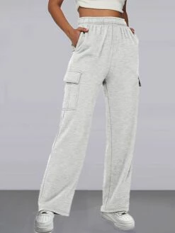 Women‘s Cargo Khaki Pants Wide Leg Trousers Full Length Active Fashion Outdoor Sports & Outdoor Light Gray Black S M Fall Winter -LIGHTINTHEBOX Shop gjmqau1694772758087