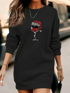Women's Casual Dress Sweatshirt Dress Winter Dress Christmas Hat Print Crew Neck Mini Dress Fashion Streetwear Outdoor Christmas Long Sleeve Loose Fit Black Gray Fall Winter S M L XL XXL 6 Women's Casual Dress Sweatshirt Dress Winter Dress Christmas Hat Print Crew Neck Mini Dress Fashion Streetwear Outdoor Christmas Long Sleeve Loose Fit Black Gray Fall Winter S M L XL XXL -LIGHTINTHEBOX Shop gjpxsv1695807765189
