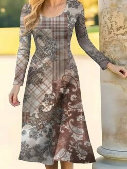 Women's T Shirt Dress Casual Dress Paisley Dress Floral Paisley Print Crew Neck Midi Dress Fashion Streetwear Outdoor Daily Long Sleeve Regular Fit Wine Blue Khaki Spring Fall S M L XL XXL 7 Women's T Shirt Dress Casual Dress Paisley Dress Floral Paisley Print Crew Neck Midi Dress Fashion Streetwear Outdoor Daily Long Sleeve Regular Fit Wine Blue Khaki Spring Fall S M L XL XXL -LIGHTINTHEBOX Shop gkwvjm1692684483585