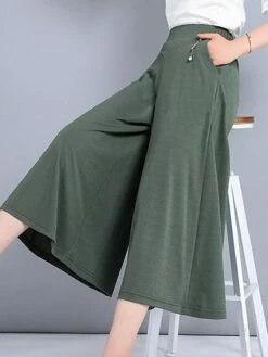 Women's Wide Leg Slacks Capri Shorts Ankle-Length Active Fashion Outdoor Street Claret Black XL 2XL Fall Winter -LIGHTINTHEBOX Shop gkxmtc1697766259508