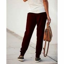 Women's Cargo Pants Chinos Slacks Ankle-Length Pocket Stretchy Mid Waist Streetwear Casual / Sporty Daily Weekend Black Wine S M Summer Spring &Fall -LIGHTINTHEBOX Shop gldped1617176956467
