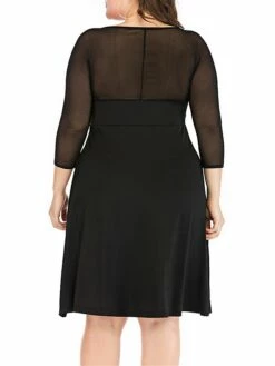 Women‘s Plus Size Curve Work Dress Black Dress Semi Formal Dress Fashion Midi Dress Mesh V Neck 3/4 Length Sleeve Plain Loose Fit Black Spring Fall XL XXL 3XL 4XL 5XL 11 Women‘s Plus Size Curve Work Dress Black Dress Semi Formal Dress Fashion Midi Dress Mesh V Neck 3/4 Length Sleeve Plain Loose Fit Black Spring Fall XL XXL 3XL 4XL 5XL -LIGHTINTHEBOX Shop glezpc1691402307259