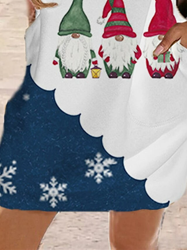 Women‘s Christmas Hoodie Dress Winter DressShort Mini Dress Blue Red Long Sleeve Letter Snowflake Pocket Print Fall Winter Hooded Vacation Casual 2022 S M L XL XXL 3XL 4 Women‘s Christmas Hoodie Dress Winter DressShort Mini Dress Blue Red Long Sleeve Letter Snowflake Pocket Print Fall Winter Hooded Vacation Casual 2022 S M L XL XXL 3XL - Image 2