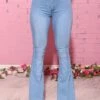 Women‘s Flare Jeans Bootcut Bell Bottom Full Length Cotton Denim Micro-elastic Mid Waist Fashion Streetwear Street Daily Robin‘s Egg Blue Dark Navy XL 2XL Fall Winter -LIGHTINTHEBOX Shop gngbqt1693380723592