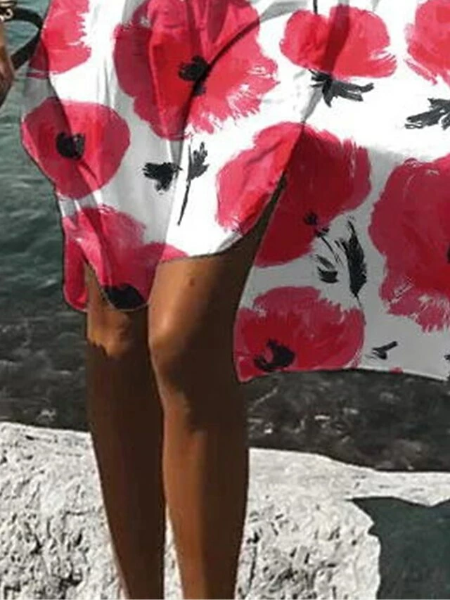 Women's Shirt Dress Casual Dress Swing Dress Mini Dress Outdoor Daily Vacation Polyester Fashion Casual Shirt Collar Button Print Long Sleeve Summer Spring Fall 2023 Loose Fit Red Floral S M L XL 2XL 4 Women's Shirt Dress Casual Dress Swing Dress Mini Dress Outdoor Daily Vacation Polyester Fashion Casual Shirt Collar Button Print Long Sleeve Summer Spring Fall 2023 Loose Fit Red Floral S M L XL 2XL - Image 2