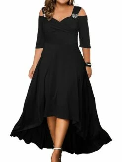 Women‘s Plus Size Curve Party Dress Swing Dress Formal Dress Solid Color Midi Dress Half Sleeve Hollow Out Plus High Low V Neck Elegant Party Black White Summer Spring L XL XXL 3XL 4XL 35 Women‘s Plus Size Curve Party Dress Swing Dress Formal Dress Solid Color Midi Dress Half Sleeve Hollow Out Plus High Low V Neck Elegant Party Black White Summer Spring L XL XXL 3XL 4XL -LIGHTINTHEBOX Shop gocgcn1678790196494