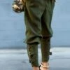 Women's Cargo Pants Harem Cigarette Full Length Pocket Drop Crotch Mid Waist Basic Business Black Army Green S M Summer Spring &Fall