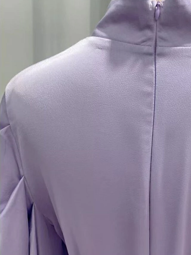 Women's Long Dress Maxi Dress Party Dress Casual Dress Satin Dress Pure Color Fashion Streetwear Outdoor Daily Holiday Lace Up Ruched Long Sleeve Stand Collar Dress Loose Fit Black Royal Blue Purple 15 Women's Long Dress Maxi Dress Party Dress Casual Dress Satin Dress Pure Color Fashion Streetwear Outdoor Daily Holiday Lace Up Ruched Long Sleeve Stand Collar Dress Loose Fit Black Royal Blue Purple - Image 13