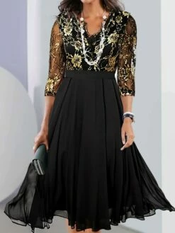 Women's Party Dress Lace Dress Cocktail Dress Midi Dress Black 3/4 Length Sleeve Pure Color Lace Spring Fall Winter V Neck Fashion Wedding Guest Vacation 2023 S M L XL XXL 3XL 11 Women's Party Dress Lace Dress Cocktail Dress Midi Dress Black 3/4 Length Sleeve Pure Color Lace Spring Fall Winter V Neck Fashion Wedding Guest Vacation 2023 S M L XL XXL 3XL -LIGHTINTHEBOX Shop grtzhp1694759192773