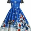 Women's Christmas Casual Dress Swing Dress Midi Dress Blue Purple Red Short Sleeve Tree Lace Print Winter Fall Crew Neck Vacation Vintage 2022 S M L XL XXL 3XL 2 Women's Christmas Casual Dress Swing Dress Midi Dress Blue Purple Red Short Sleeve Tree Lace Print Winter Fall Crew Neck Vacation Vintage 2022 S M L XL XXL 3XL -LIGHTINTHEBOX Shop gsevby1666597241491
