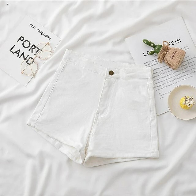 Women's Shorts Jeans Patchwork Plain Classic Modern Regular Spring &Fall Black White Dark Blue Light Blue Grey 10 Women's Shorts Jeans Patchwork Plain Classic Modern Regular Spring &Fall Black White Dark Blue Light Blue Grey - Image 8