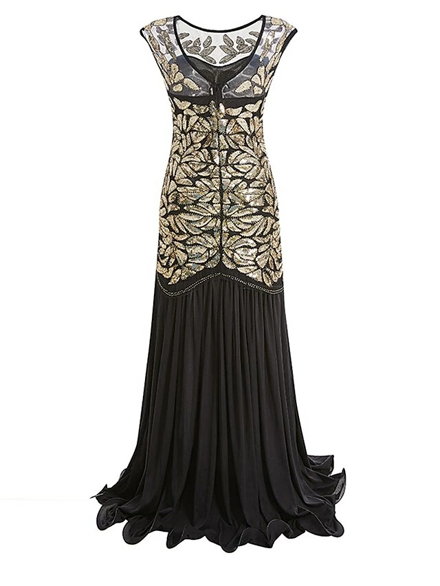 Women's Retro 1920s Sequin Dress Long Dress Maxi Dress Party Halloween Sequins Ruffle Leaf Crewneck Sleeveless Regular Fit Spring Fall 2023 Black Red S M L XL 12 Women's Retro 1920s Sequin Dress Long Dress Maxi Dress Party Halloween Sequins Ruffle Leaf Crewneck Sleeveless Regular Fit Spring Fall 2023 Black Red S M L XL - Image 10