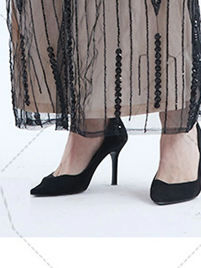 Women's Retro 1920s Sequin Dress Long Dress Maxi Dress Party Evening Party Sequins Backless Geometric Halter Neck Sleeveless Regular Fit Spring Fall 2023 Black Gold S M L XL 10 Women's Retro 1920s Sequin Dress Long Dress Maxi Dress Party Evening Party Sequins Backless Geometric Halter Neck Sleeveless Regular Fit Spring Fall 2023 Black Gold S M L XL - Image 8