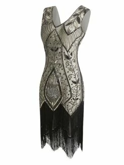 Women's Retro 1920s Fringe Dress Midi Dress Party Halloween Sequins Tassel Fringe Leaf V Neck Sleeveless Regular Fit Spring Fall 2023 Black Wine S M L XL 19 Women's Retro 1920s Fringe Dress Midi Dress Party Halloween Sequins Tassel Fringe Leaf V Neck Sleeveless Regular Fit Spring Fall 2023 Black Wine S M L XL -LIGHTINTHEBOX Shop gziqwj1692948656406