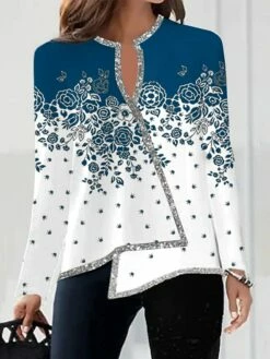 Women's Shirt Blouse Black Wine Blue Floral Polka Dot Asymmetric Print Long Sleeve Casual Holiday Fashion V Neck Regular Fit Floral Spring &Fall 7 Women's Shirt Blouse Black Wine Blue Floral Polka Dot Asymmetric Print Long Sleeve Casual Holiday Fashion V Neck Regular Fit Floral Spring &Fall -LIGHTINTHEBOX Shop hajqyg1694499972631