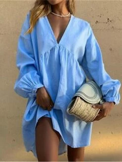 Women's Casual Dress Cotton Linen Dress Mini Dress Cotton Basic Classic Outdoor Daily Vacation V Neck Basic Long Sleeve Summer Spring Fall 2023 Loose Fit Yellow Red Blue Plain S M L XL 2XL 11 Women's Casual Dress Cotton Linen Dress Mini Dress Cotton Basic Classic Outdoor Daily Vacation V Neck Basic Long Sleeve Summer Spring Fall 2023 Loose Fit Yellow Red Blue Plain S M L XL 2XL -LIGHTINTHEBOX Shop hbfveq1690881682574