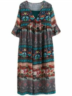 Women's Casual Dress Cotton Linen Dress Swing Dress Midi Dress Linen / Cotton Blend Fashion Classic Outdoor Daily Holiday V Neck Ruched Ruffle 3/4 Length Sleeve Fall Winter Autumn 2023 Loose Fit Blue -LIGHTINTHEBOX Shop hbgnal1693553168274