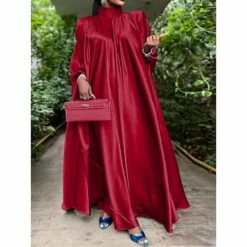 Women's Prom Dress Party Dress Satin Dress Long Dress Maxi Dress Black Yellow Pink Sleeveless Pure Color Ruched Summer Spring Fall Stand Collar Fashion Birthday Evening Party Wedding Guest 2023 M -LIGHTINTHEBOX Shop hbrjkp1673854317096