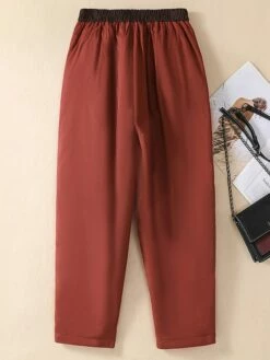 Women's Chinos Pants Trousers Full Length Micro-elastic High Waist Fashion Streetwear Street Daily YC1103-Brown YC1103-black S M Winter -LIGHTINTHEBOX Shop hecqrt1694164241635