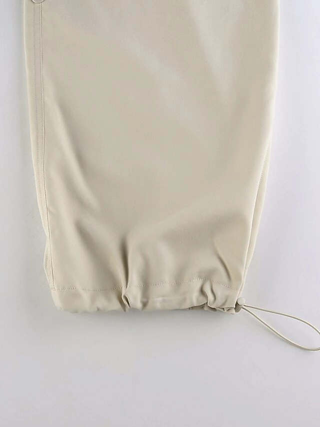 Women‘s Cargo Parachute pants Trousers Baggy Full Length Cotton Blend Side Pockets Baggy Micro-elastic Mid Waist Fashion Casual Weekend Black Brown S M Summer Spring &Fall 14 Women‘s Cargo Parachute pants Trousers Baggy Full Length Cotton Blend Side Pockets Baggy Micro-elastic Mid Waist Fashion Casual Weekend Black Brown S M Summer Spring &Fall - Image 12