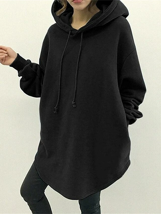 Women's Casual Dress Hoodie Dress Winter Dress Mini Dress Ruched Outdoor Street Daily Fashion Streetwear Hooded Long Sleeve 2023 Loose Fit Black Royal Blue Gray Color S M L XL XXL Size 11 Women's Casual Dress Hoodie Dress Winter Dress Mini Dress Ruched Outdoor Street Daily Fashion Streetwear Hooded Long Sleeve 2023 Loose Fit Black Royal Blue Gray Color S M L XL XXL Size - Image 9