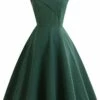 Women's Vintage Tea Dresses Homecoming Dress Cocktail Dress Mini Dress Black Wine Navy Blue Sleeveless Pure Color Backless Summer Spring Fall Off Shoulder 1950s Party Wedding Guest 2023
