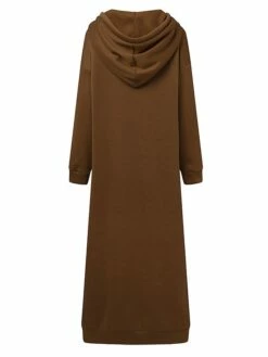 Women's Casual Dress Hoodie Dress Shift Dress Long Dress Maxi Dress Pocket Outdoor Street Daily Active Fashion Hooded Long Sleeve 2023 Loose Fit Black Brown Gray Color S M L XL XXL Size -LIGHTINTHEBOX Shop hjswdp1692776288369