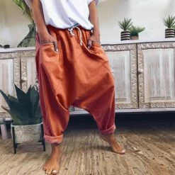 Women's Fashion Streetwear Chinos Harem Pants Side Pockets Baggy Elastic Drawstring Design Full Length Pants Casual Weekend Micro-elastic Plain Linen / Cotton Blend Comfort Mid Waist Loose Blue Gray -LIGHTINTHEBOX Shop hjugir1666933936891