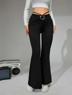 Women's Flare Leggings Full Length Fashion Streetwear Street Daily Pinky Black S M Fall Winter -LIGHTINTHEBOX Shop hkkyba1696731596892