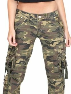 Women‘s Cargo Camo camouflage Pants Trousers Full Length Pocket Mid Waist Sports Black Blue XS S Spring, Fall, Winter, Summer All Seasons -LIGHTINTHEBOX Shop hmeqzy1689666022863