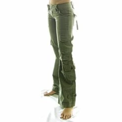 Women‘s Cargo Parachute pants TrousersTrousers Full Length Cotton Baggy Micro-elastic Low Waist Fashion Casual Office Daily Black Green S M Autumn / Fall -LIGHTINTHEBOX Shop hmvqaq1644994027581
