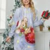 Women's Christmas Dress Hoodie Dress Mini Dress Warm Fashion Outdoor Christmas Holiday Hoodie Print Print Loose Fit Pink Blue Purple S M L XL XXL -LIGHTINTHEBOX Shop hnggml1697633282827