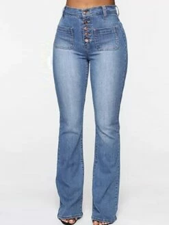 Women's Jeans Full Length Active Fashion Outdoor Street Robin's Egg Blue Dark Blue S M Fall Winter