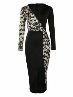 Women's Party Dress Bodycon Sheath Dress Midi Dress Black And White Stripes Long Sleeve Check Zipper Winter Fall Autumn V Neck Modern Winter Dress Weekend Fall Dress Slim 2023 S M L XL XXL 11 Women's Party Dress Bodycon Sheath Dress Midi Dress Black And White Stripes Long Sleeve Check Zipper Winter Fall Autumn V Neck Modern Winter Dress Weekend Fall Dress Slim 2023 S M L XL XXL -LIGHTINTHEBOX Shop hpstmg1656057438951