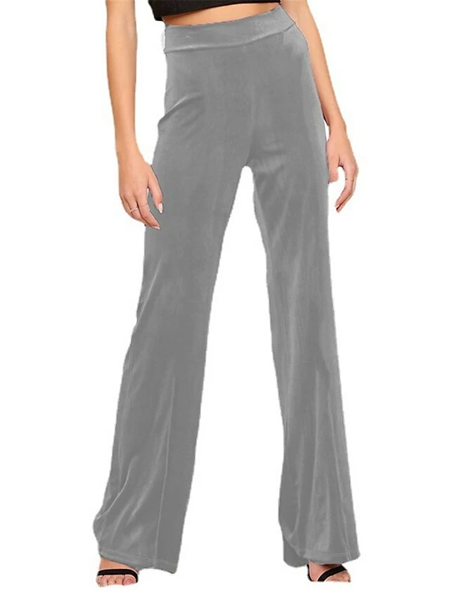 Women's Pants Trousers Flare Leggings Black Navy Blue Red & White High Waist Fashion Streetwear Party Street Vacation High Cut Micro-elastic Full Length Comfort Plain S M L XL 2XL 5 Women's Pants Trousers Flare Leggings Black Navy Blue Red & White High Waist Fashion Streetwear Party Street Vacation High Cut Micro-elastic Full Length Comfort Plain S M L XL 2XL - Image 3