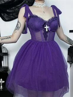 Women‘s Halloween Dress Party Dress Cocktail Dress Wedding Guest Dress Mini Dress Black Purple Sleeveless Pure Color Lace Spring Fall Winter Spaghetti Strap Fashion Birthday Wedding Guest 2023 S M L -LIGHTINTHEBOX Shop hqdumn1693808834557