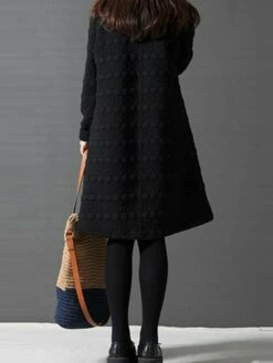 Women's Work Dress Black Dress A Line Dress Fashion Midi Dress Ruched Turtleneck Long Sleeve Plain Loose Fit Black Wine Gray Fall Winter M L XL XXL -LIGHTINTHEBOX Shop hrxlfp1693299483607