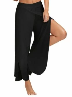 Women's Culottes Wide Leg Wide Leg Chinos Ruffle Layered Stretchy Mid Waist Basic Casual / Sporty Casual Daily Black White S M Summer Spring &Fall -LIGHTINTHEBOX Shop hsebzj1666771893230