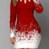 Women‘s Christmas Work Dress Casual Dress Sheath Dress Fashion Winter Dress Daily Mini Dress Cut Out Print Crew Neck Long Sleeve Snowflake Regular Fit Black Red Blue Fall Winter S M L XL XXL 2 Women‘s Christmas Work Dress Casual Dress Sheath Dress Fashion Winter Dress Daily Mini Dress Cut Out Print Crew Neck Long Sleeve Snowflake Regular Fit Black Red Blue Fall Winter S M L XL XXL -LIGHTINTHEBOX Shop hsoufn1695030984305
