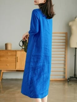 Women's Work Dress Sheath Dress Semi Formal Dress Fashion Midi Dress Button V Neck Half Sleeve Plain Loose Fit White Blue Orange Fall Winter L XL XXL 3XL -LIGHTINTHEBOX Shop htuuul1692601429242