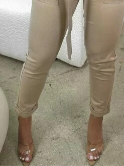 Women's Cargo Pants Chinos Pants Trousers Full Length Pocket Micro-elastic High Waist Fashion Streetwear Street Daily Khaki S M Summer Fall -LIGHTINTHEBOX Shop hwnqrf1691741882270