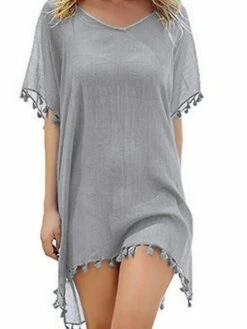 Women's Swimwear Cover Up Beach Dress Normal Swimsuit Tassel Pure Color Green White Gray Rosy Pink Wine V Wire Bathing Suits New Vacation Fashion /y / Modern 21 Women's Swimwear Cover Up Beach Dress Normal Swimsuit Tassel Pure Color Green White Gray Rosy Pink Wine V Wire Bathing Suits New Vacation Fashion /y / Modern -LIGHTINTHEBOX Shop hwwwac1656302515820