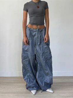 Women's Wide Leg Pants Trousers Full Length Streetwear Retro Vintage Street Daily Blue S M Fall Winter -LIGHTINTHEBOX Shop hxdevs1695792210634
