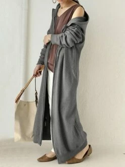 Women's Casual Dress Hoodie Dress Shift Dress Long Dress Maxi Dress Pocket Outdoor Street Daily Active Fashion Hooded Long Sleeve 2023 Loose Fit Black Brown Gray Color S M L XL XXL Size -LIGHTINTHEBOX Shop hzfbmu1692776285092